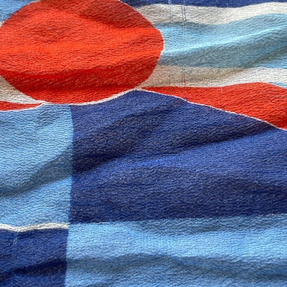 Vena Vintage Scarf in blue and red. - Picture 5 of 12